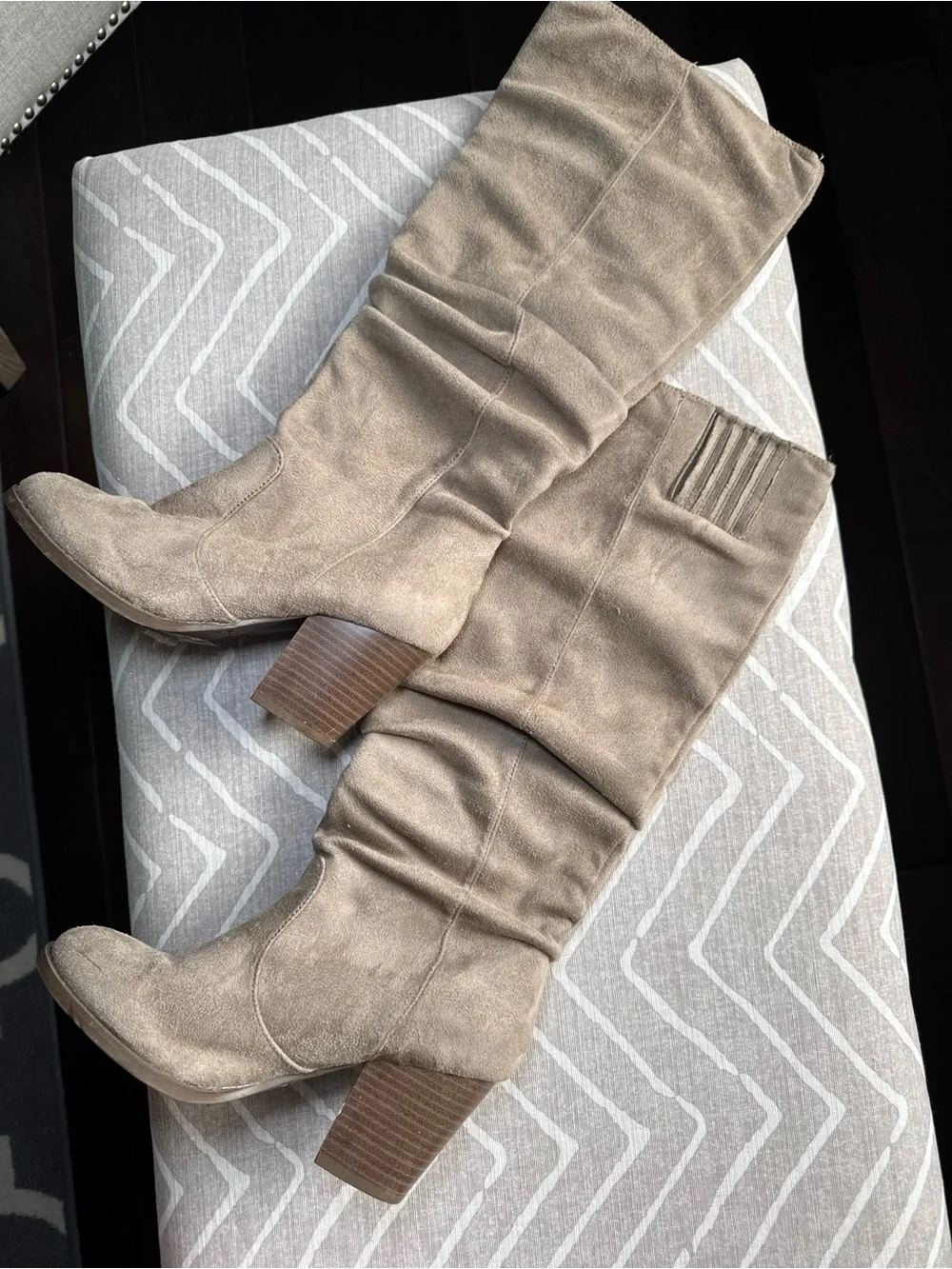 Qupid Taupe Knee high Slouch Boots